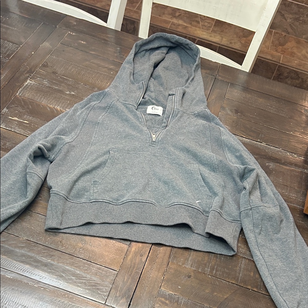 Zyia Heather Gray Women's crop Hoodie